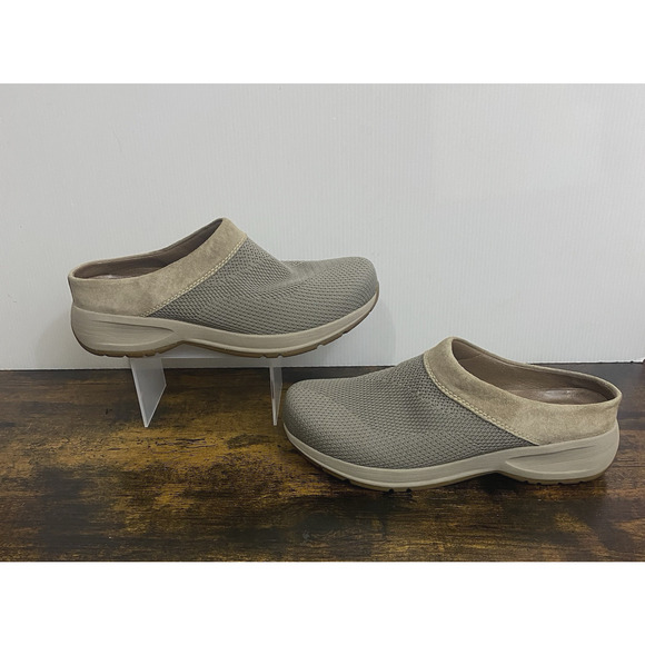 Dansko Sondra Slip On Mules Womens Sz 9 Tan Mesh Suede Comfort - Picture 3 of 9